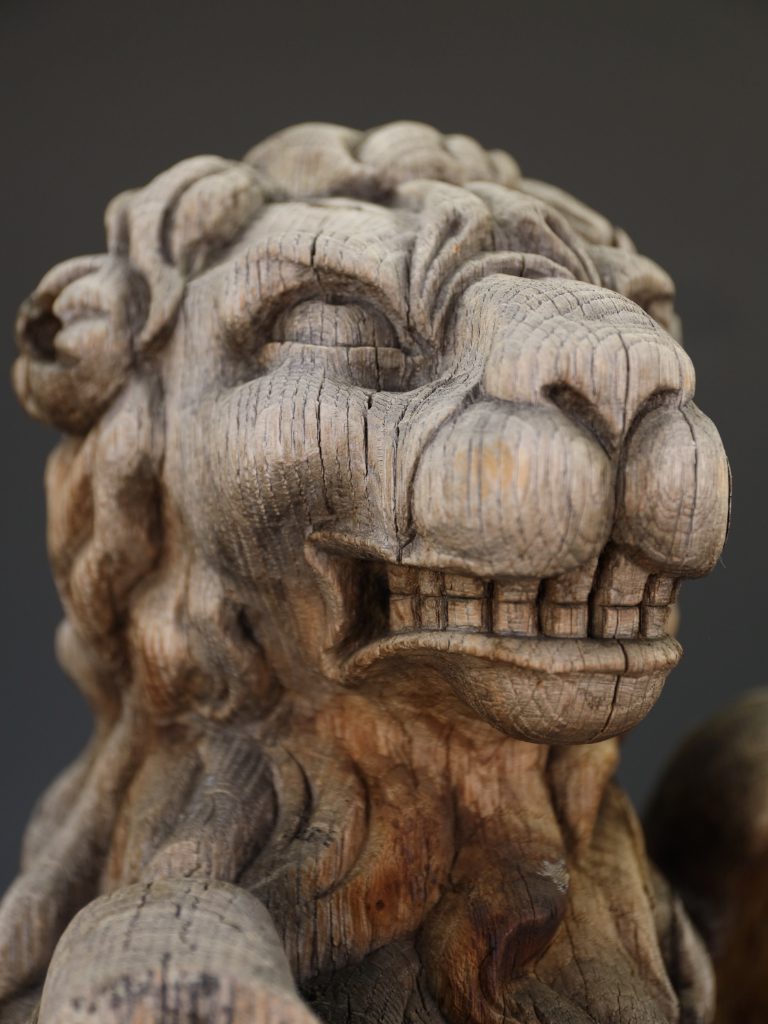 Pair of Antique 19th Century French Neo-Renaissance Heraldic Lions