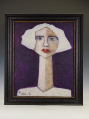 Harry Charles Tim Neo-Expressionist Painting ‘Kate at the Show’ from the 'Longhead' Series, 2026