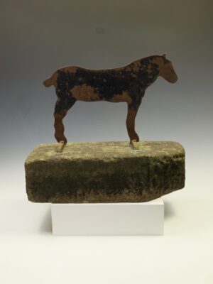 Victorian Cast Iron Horse Boot Scraper on Original Yorkshire Stone Base, c.1890