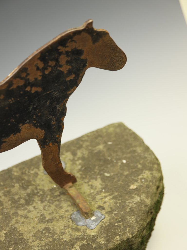 Victorian Cast Iron Horse Boot Scraper on Original Yorkshire Stone Base, c.1890