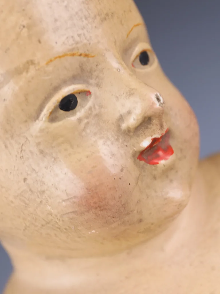 18th Century Tuscan Polychrome Stucco Head of the Infant Jesus (Bambino Ges&ugrave;)