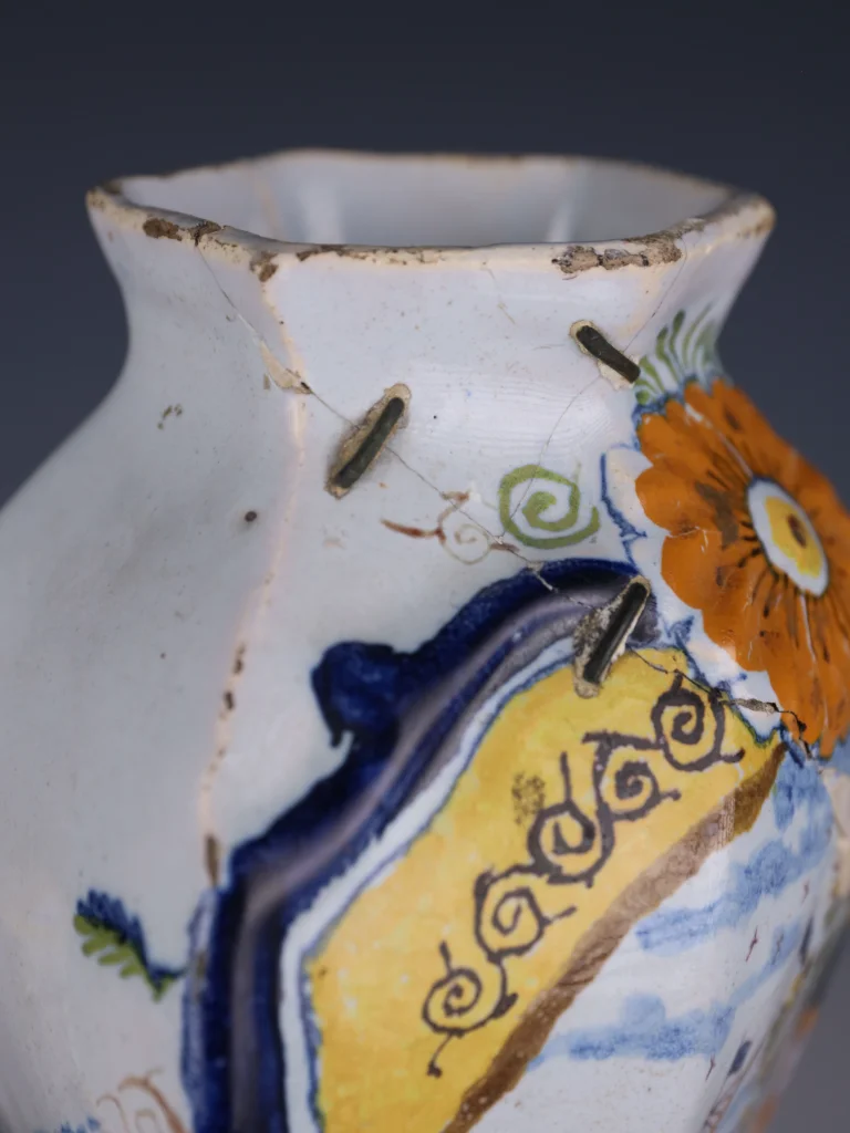 18th Century Dutch Delft Polychrome Covered Pot with Bird Finial, Circa 1760&ndash;1780