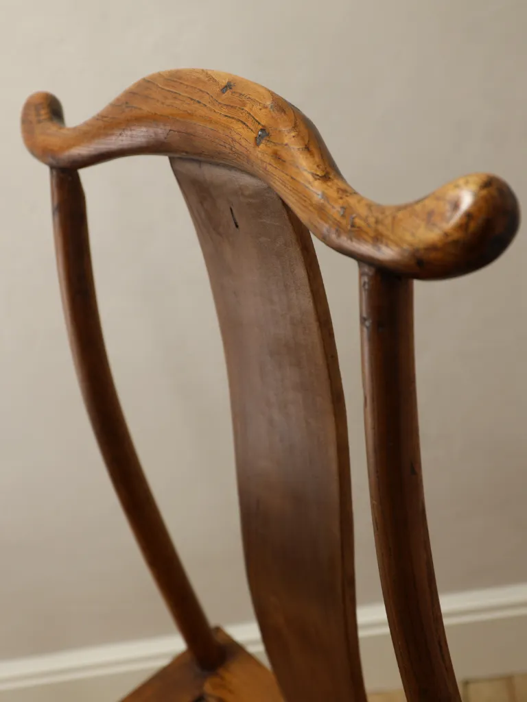 Pair of Chinese Elm High-Back Chairs, Qing Dynasty Style, Late 19th / Early 20th Century