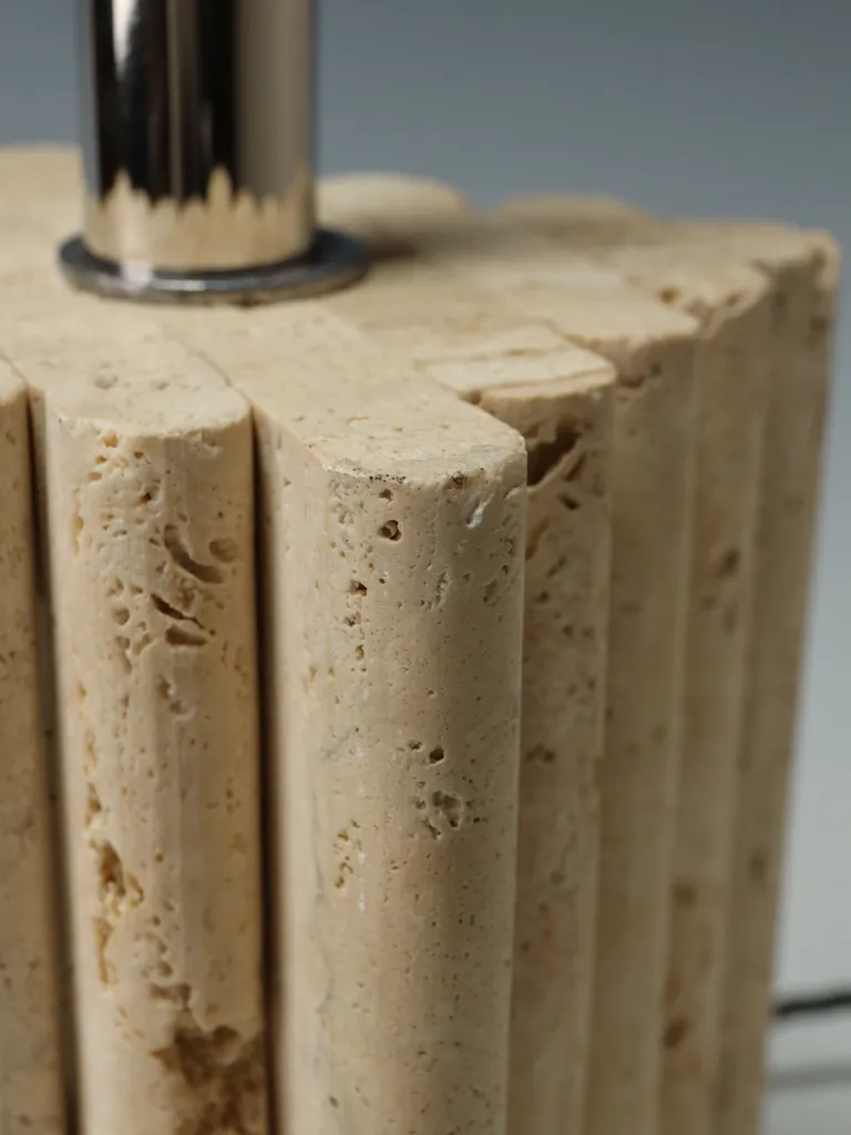 Mid-Century Italian Travertine Table Lamp, c.1970