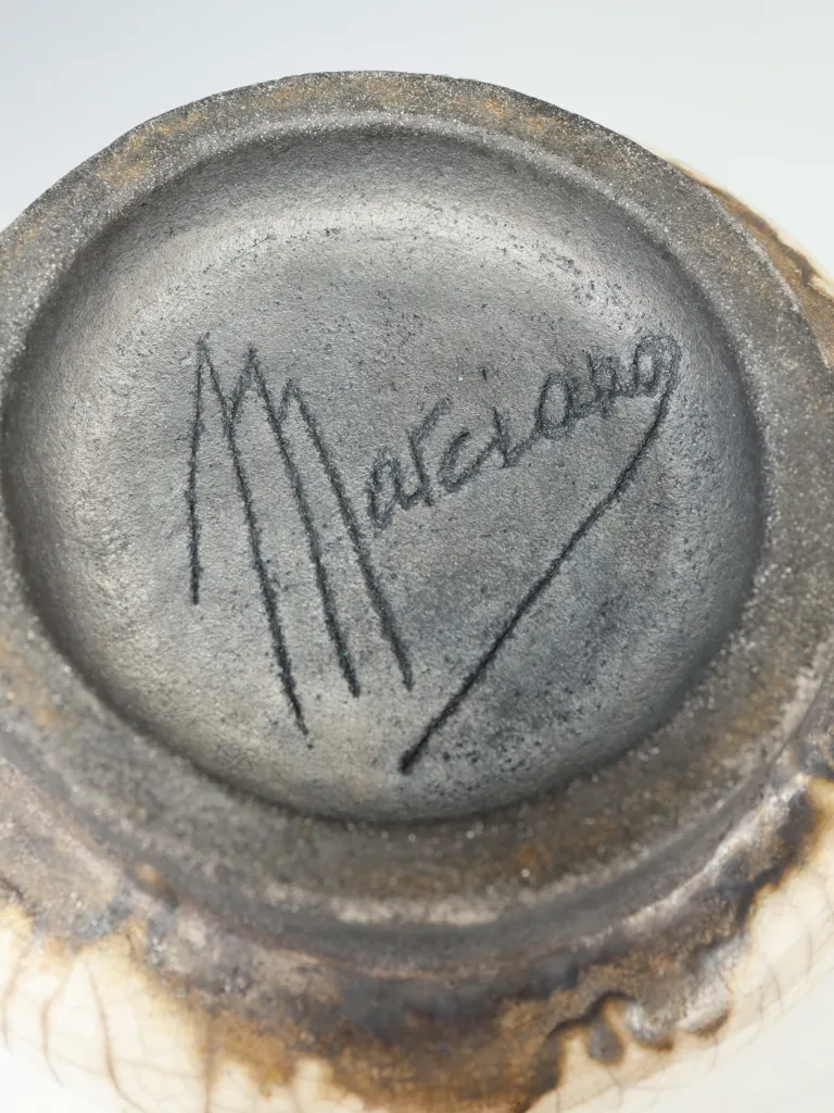 Spanish Raku Lidded Vase by Marciano P&eacute;rez Buend&iacute;a, c.2000