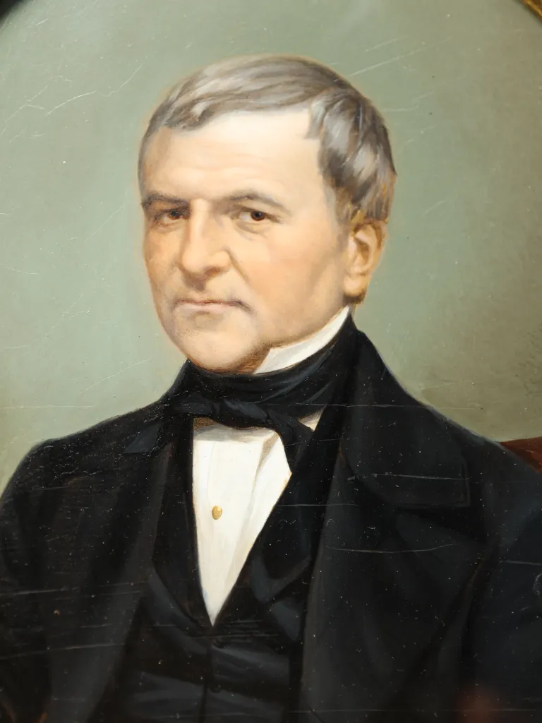 19th Century Oval Portrait of a Distinguished Gentleman in a Gilt Frame