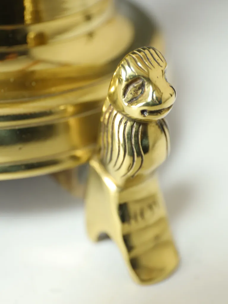 Pair of 19th Century Flemish Gothic Brass Pricket Candlesticks with Lion Feet