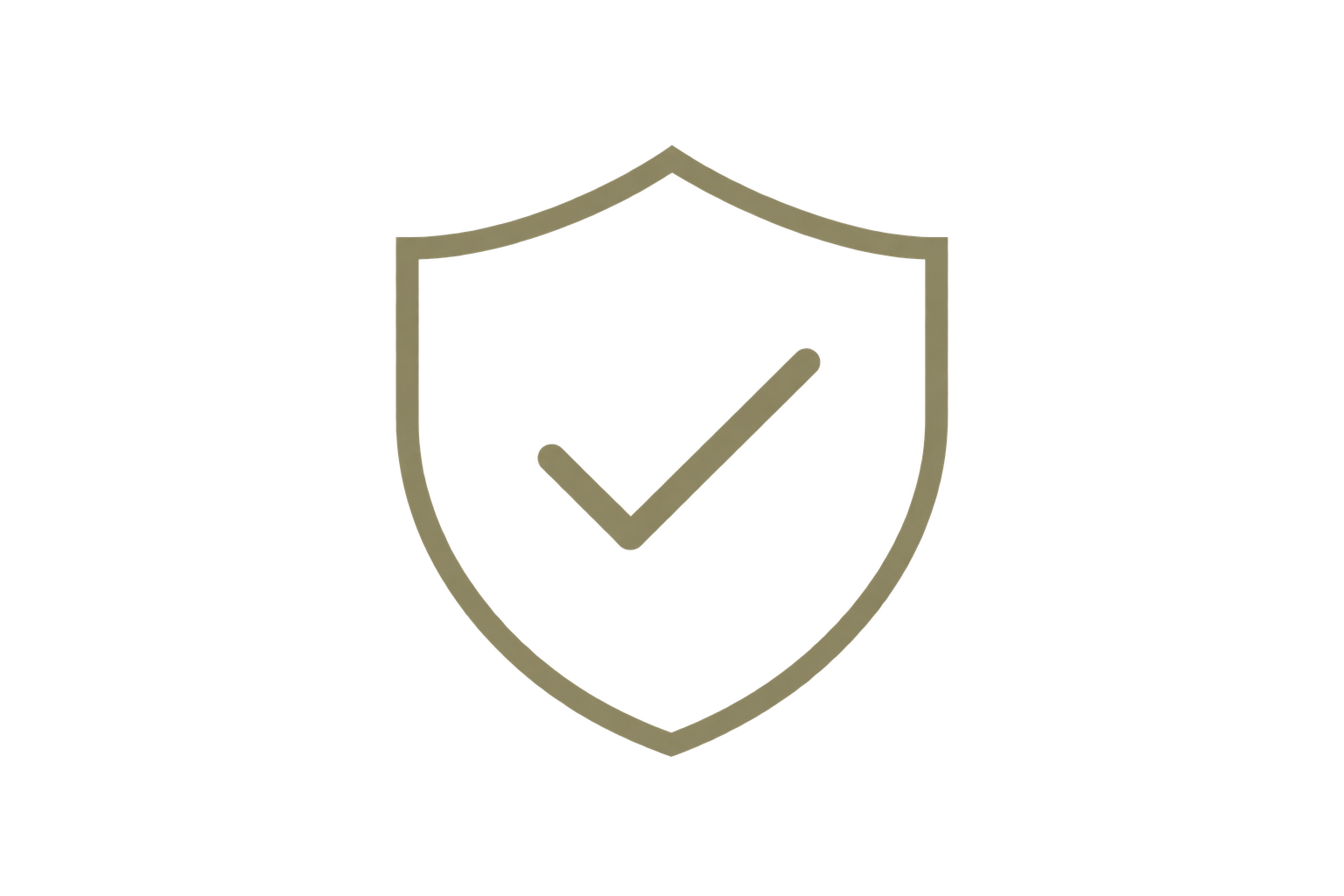 Gold shield with a tick symbol representing trusted knowledge and experienced judgement in antique craftsmanship, authenticity, condition and provenance.